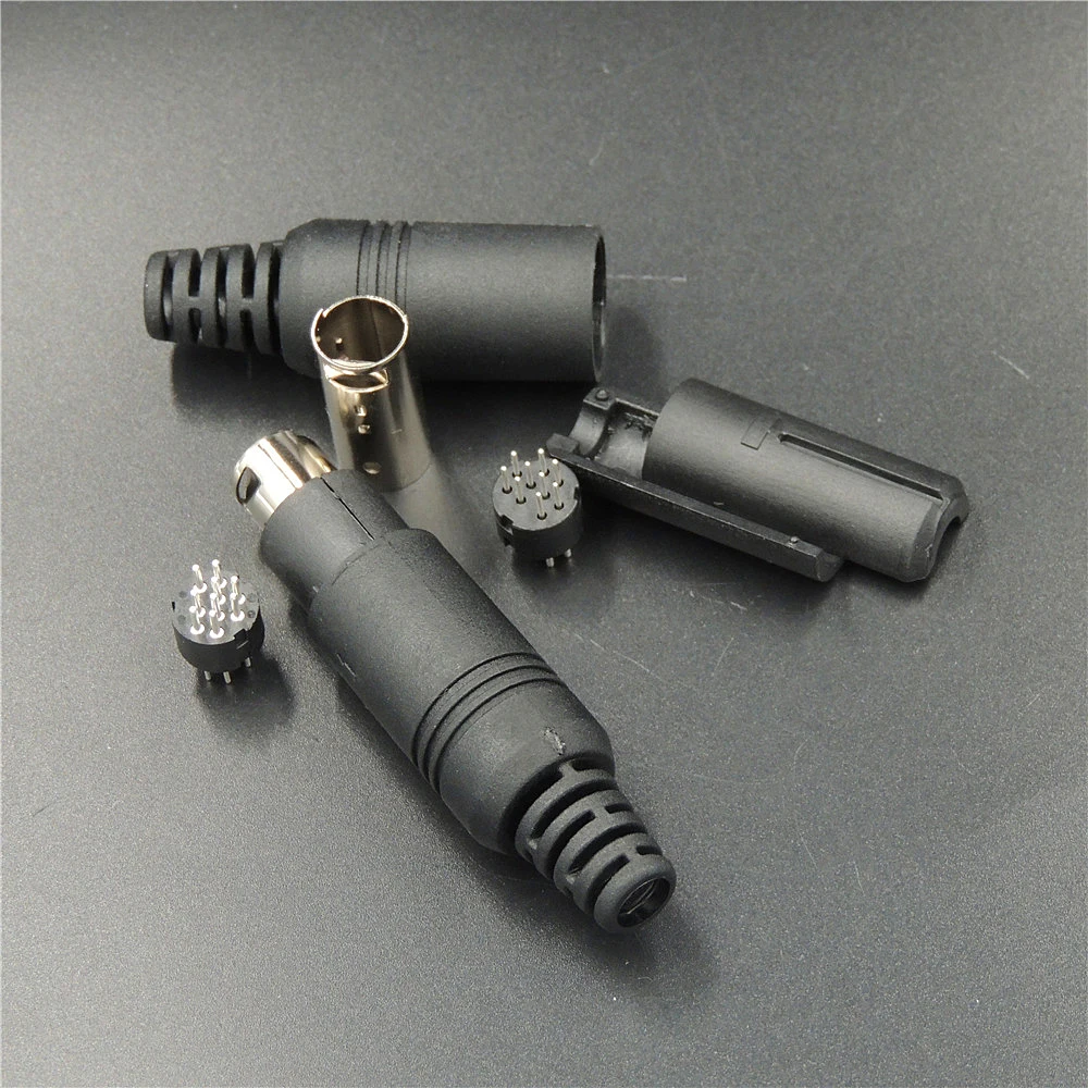 

100PCS black Mini DIN 9 pin male soldering adapter connector