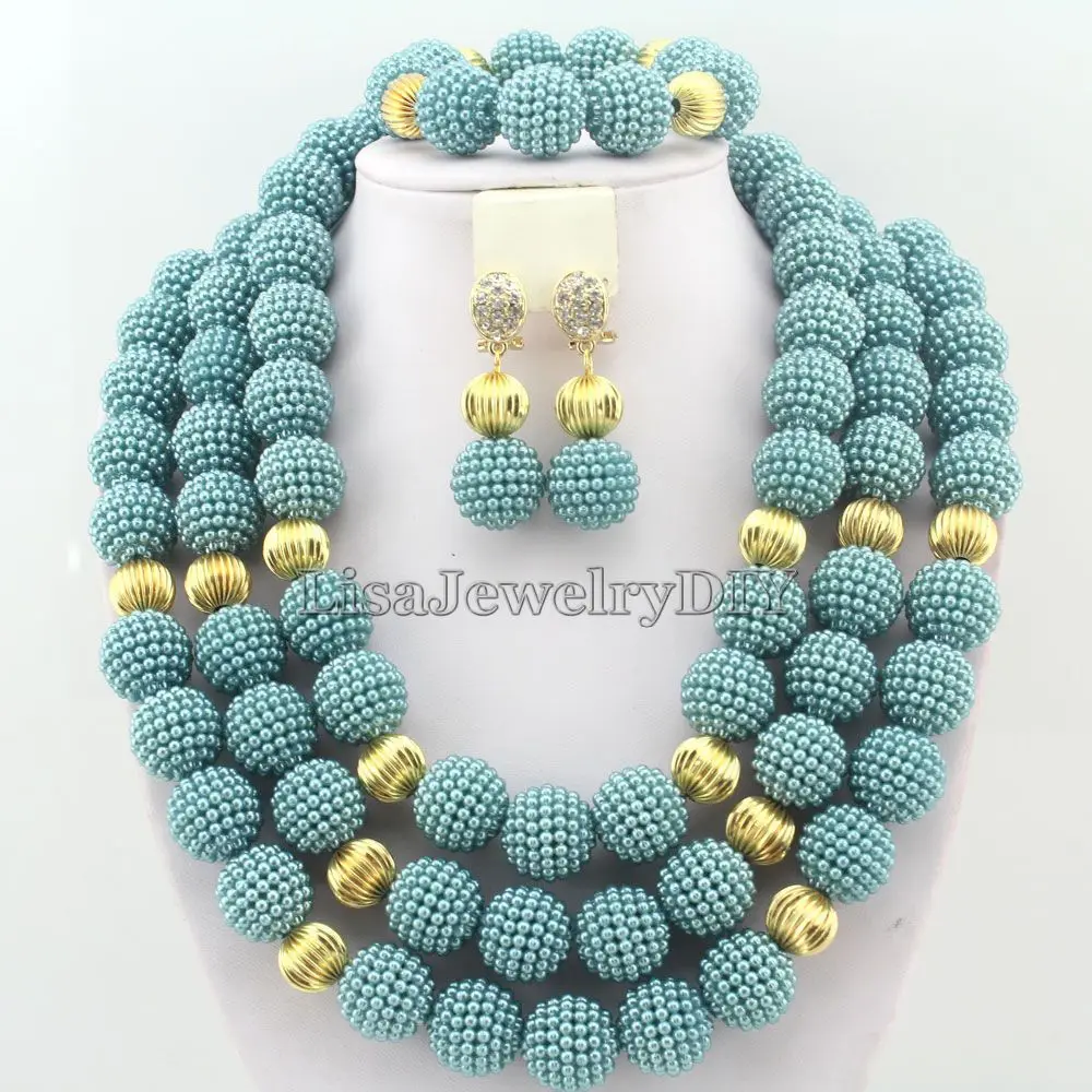 

2019 New Disign African Beads Jewelry Set Nigerian Wedding African Beads Jewelry Set Wedding Jewelry Set HD2496