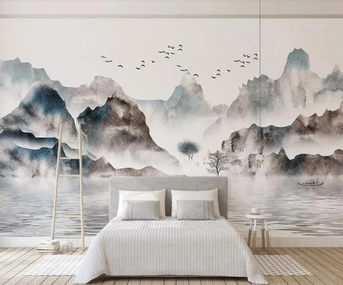 

Abstract Mountain View Mural Apartment Renovation Wall Paper 3D Canvas Wallpaper Art Wall Paint Home Contact Paper Custom