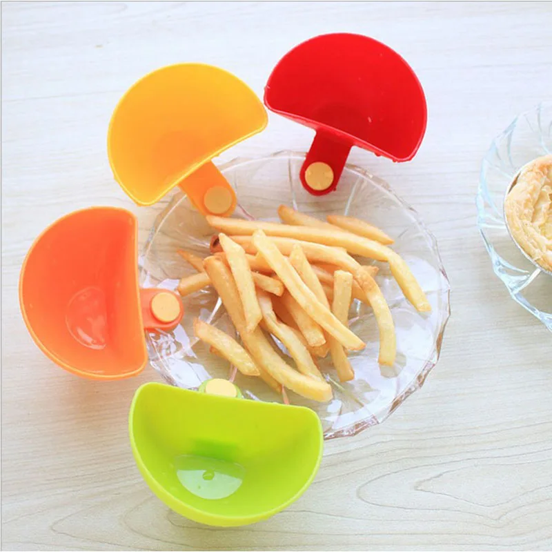 

4 PCS/Set Assorted Salad Sauce Ketchup Jam Dip Clip Cup Bowl Saucer Tableware Kitchen for Tomato Salt Vinegar Sugar Flavor