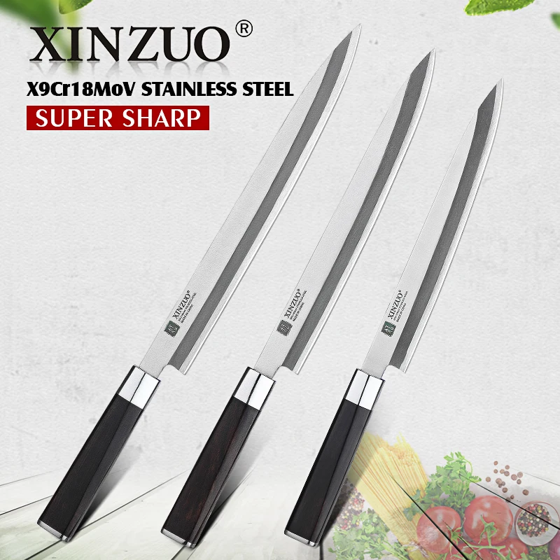  2019 XINZUO 240/270/300MM Sushi Knife with Scabbard Cover X9Cr18MoV Steel Kitchen Knives Cleaver Sa - 32829054735