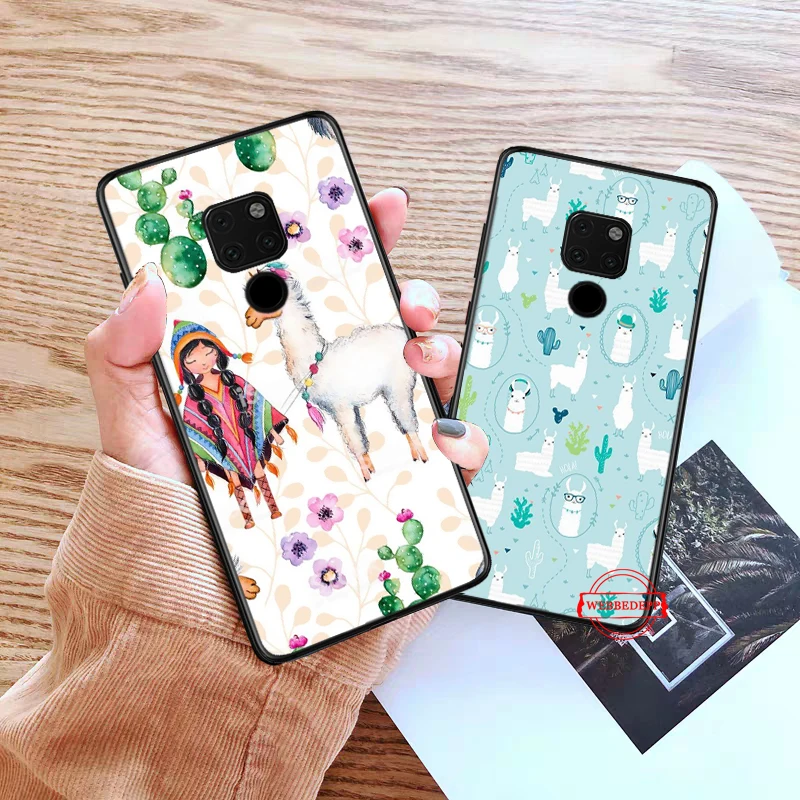 Силиконовый чехол с ламой альпаками для Huawei Mate 10 Pro 20 30 Lite Nova 2i 3 3i 4 Y5 Y6 3018 Y7 Prime