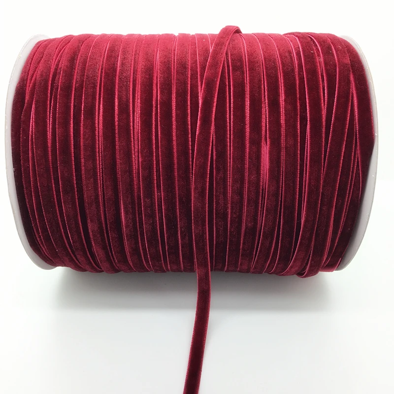 

Free Shipping 5 yds 1/4 "(6mm)Wide Red Velvet Ribbon Vintage Headband Clips Bow Decoration #6mRS13