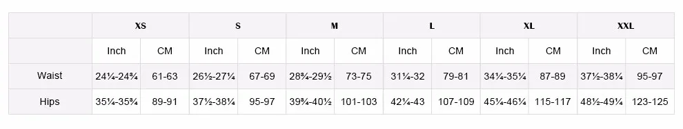 Lolita Shorts Size Chart