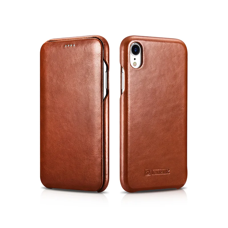 iCarer чехол для iPhone XS MAX Роскошный чехол из натуральной кожи для iPhone XS X/XS MAX/XR роскошный флип-чехол для телефона - Цвет: Коричневый