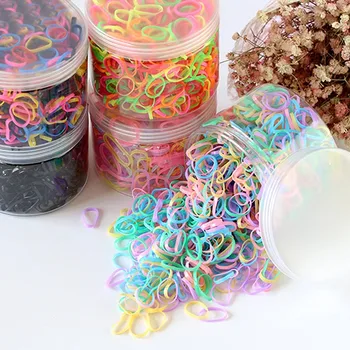 

About 1000pcs/box Kids Disposable Rubber Band Children's Color Girls Thickening Hair Acessories Solid Color Hair Ring