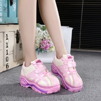 

Spring New Increase Thick Casual Shoes Super Thick Breathable Korean Women Flat Shoes