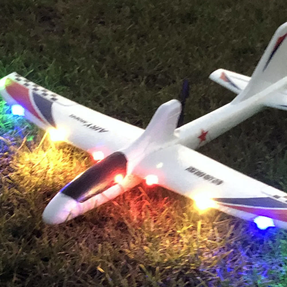 

Glider Model DIY Hand Throwing Electric Foam Remote Control Aircraft Educational Toy Aircraft LED Airplane Model Children's Gift