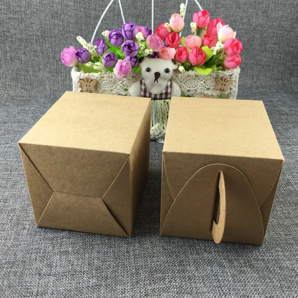 50 шт. коричневая Ремесленная бумага комплект ювелирных изделий коробки маленькая Подарочная коробка для печенья ручной работы мыло Свадьба, для конфет упаковочная коробка