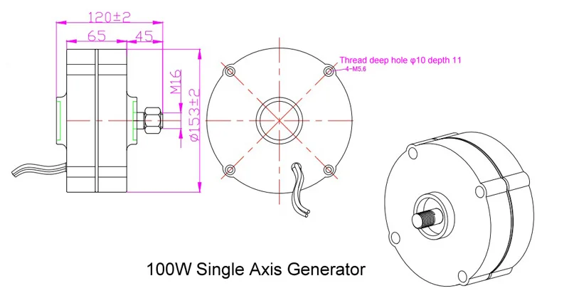 gerador do ímã de 100 w 12