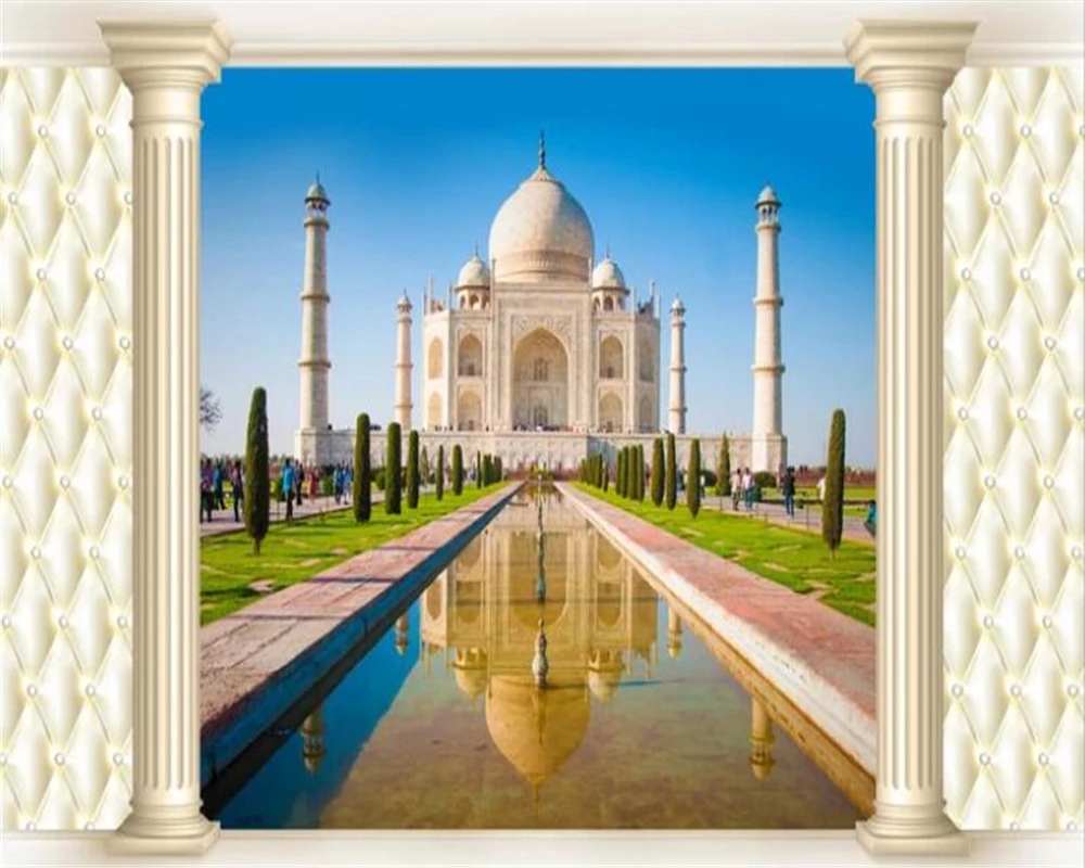 beibehang Fantasy European Taj Mahal Blue Sky White Clouds Photo Mural  Wallpaper 3d Sofa Background wallpaper for walls 3 d|Wallpapers| -  AliExpress