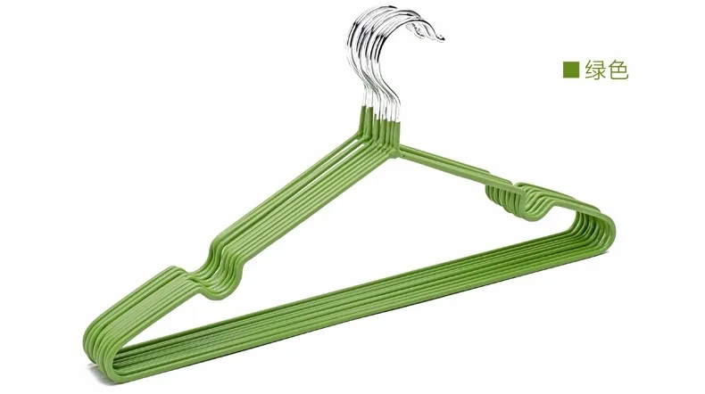 10/20 штук 40 см для взрослых dip Нескользящая металлическая вешалка для одежды висит разноцветный вешалки для одежды - Цвет: Зеленый