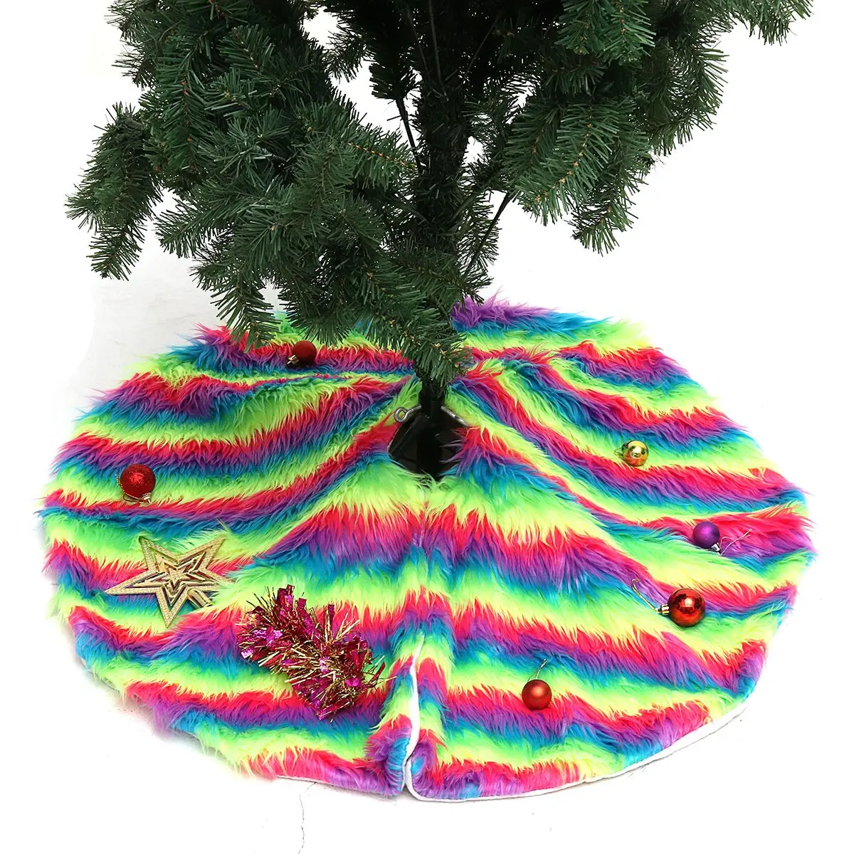 

Large size Christmas Tree Skirt Base Floor Mat Cover Decotation for Christmas Tree Floor Mat Cover Colorful Decor