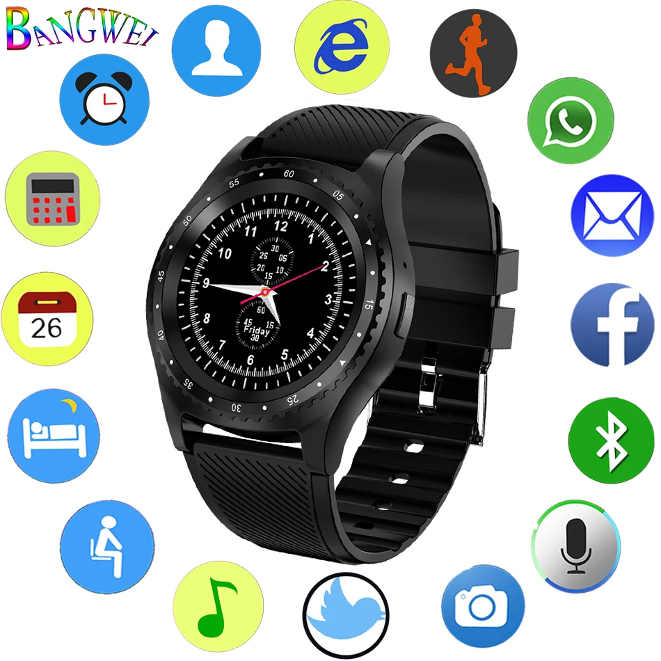 

2019BANGWEI Sport Smart Watch Men's Smart Clock IP67 Waterproof Activity Tracker Sleep Monitor Phone Reminder relogio masculino