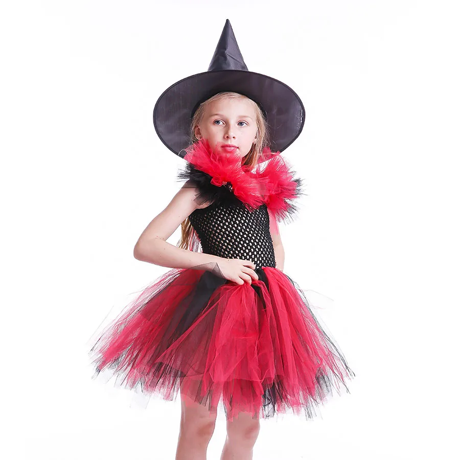 Halloween Christmas TUTU Dress Girls Clothing TUTU Princess Photo Prop with Witch Hat Kids (3)