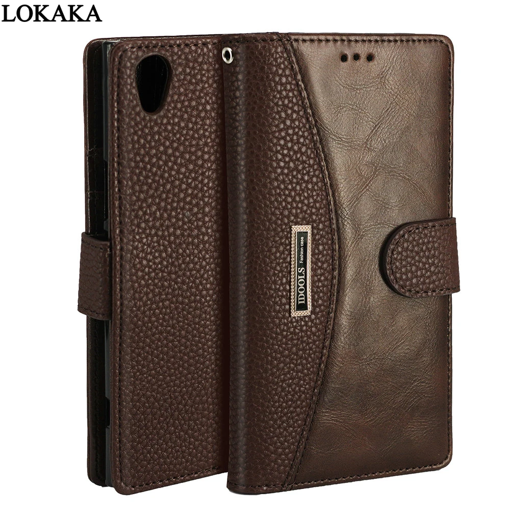 

LOKAKA Case For Sony Xperia XA2 XA3 Ultra L1 XZ2 L2 XZ1 Compact XA1 Plus PU Leather Wallet Flip Cover Cases for Sony XZ Premium