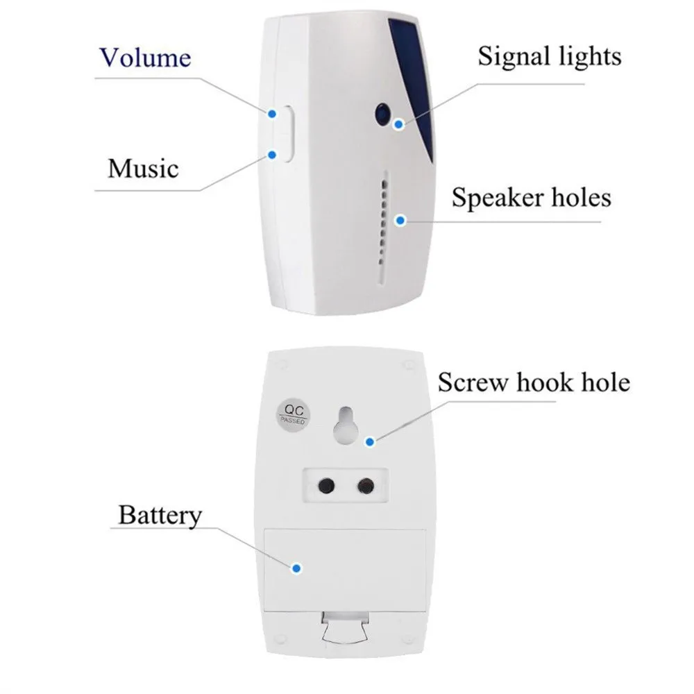 3 беспроводной дверной звонок 36 CHIME Домашний Беспроводной Портативный 100 м Диапазон цифровой дверной звонок Водонепроницаемый Высокое качество Timbre