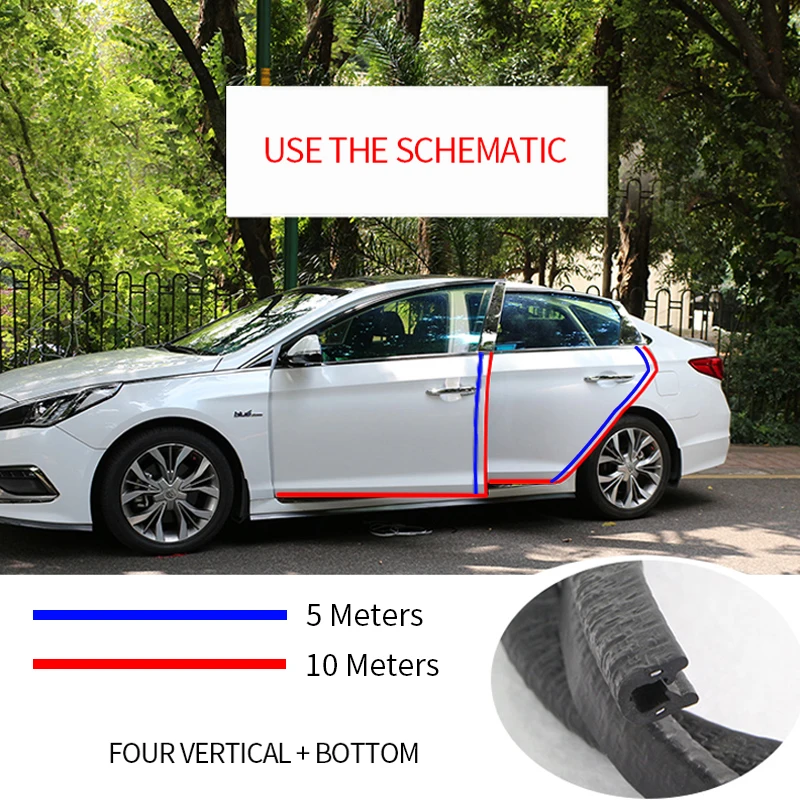 2019 hot car Accessories Universal Door Edge Strip for fiat 500 punto c4 renault clio mitsubishi lancer palio fiat mini cooper