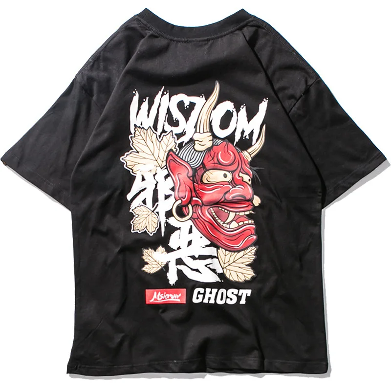 

ZK Harajuku Japanese Style Python Devil Printed T Shirts Mens Summer Hip Hop Short Sleeve Streetwear Tshirts Male Fashion Tees