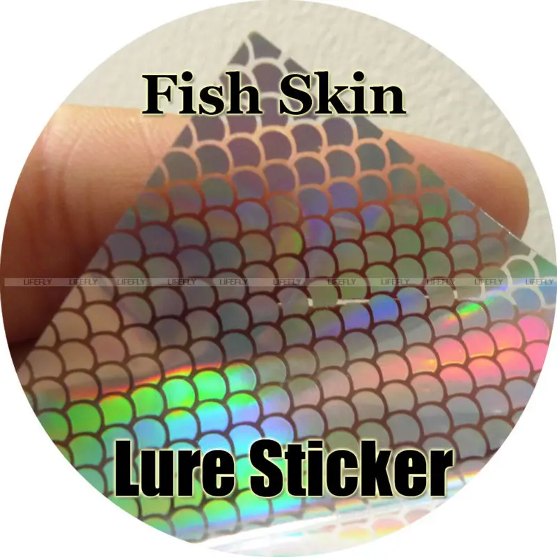Рыбья кожа голографический 12 шт. джиг и фоторемень рыбалка 15 см x 9 см|lure sticker|fish
