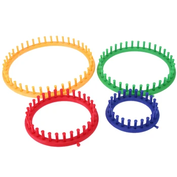 

4 Size Colorful Knitting Machine Knitting Loom Set Round Circle Hat Knitter Wool Yarn Needles Hook Sewing Tools for Hats Scarves