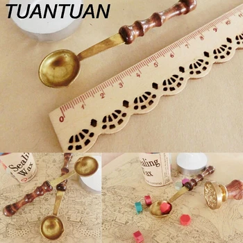 

Peerless 1Pc Hot Wax Spoon 1.5mL High Quality Creative Wax Stamp Sealing Wax Spoon Vintage Wood Handle Sealing Wax Spoon Anti