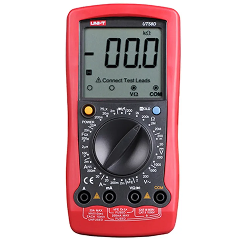 

UNI-T UT58D LCD Digital Multimeter AC/DC Volt Amp Ohm Capacitance Inductance Tester 20A multimeter professional multimetro