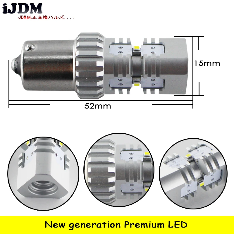 IJDM 6000K Белый Чехол-книжка P21W светодиодный Canbus 1156 BA15S S25 7506 светодиодный для автомобиля Audi BMW Mercedes Volkswagen резервного копирования Фары заднего хода, 12В светодиодный