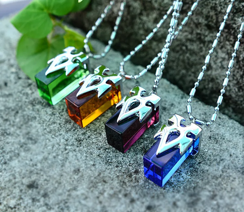 

Fashion New Cool Anime Sword Art Online Kirito Asuna Yuki Blue Metastasis Crystal Necklace