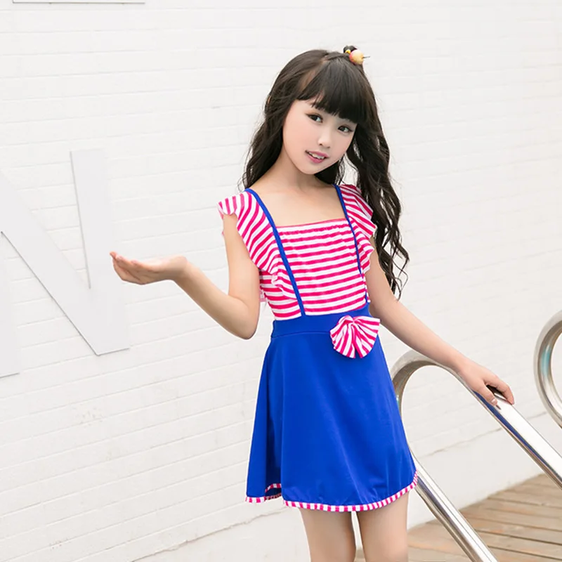 un pezzo bambini costumi da bagno 2017 nuovo a righe bambini costume da bagno beachwear ragazze