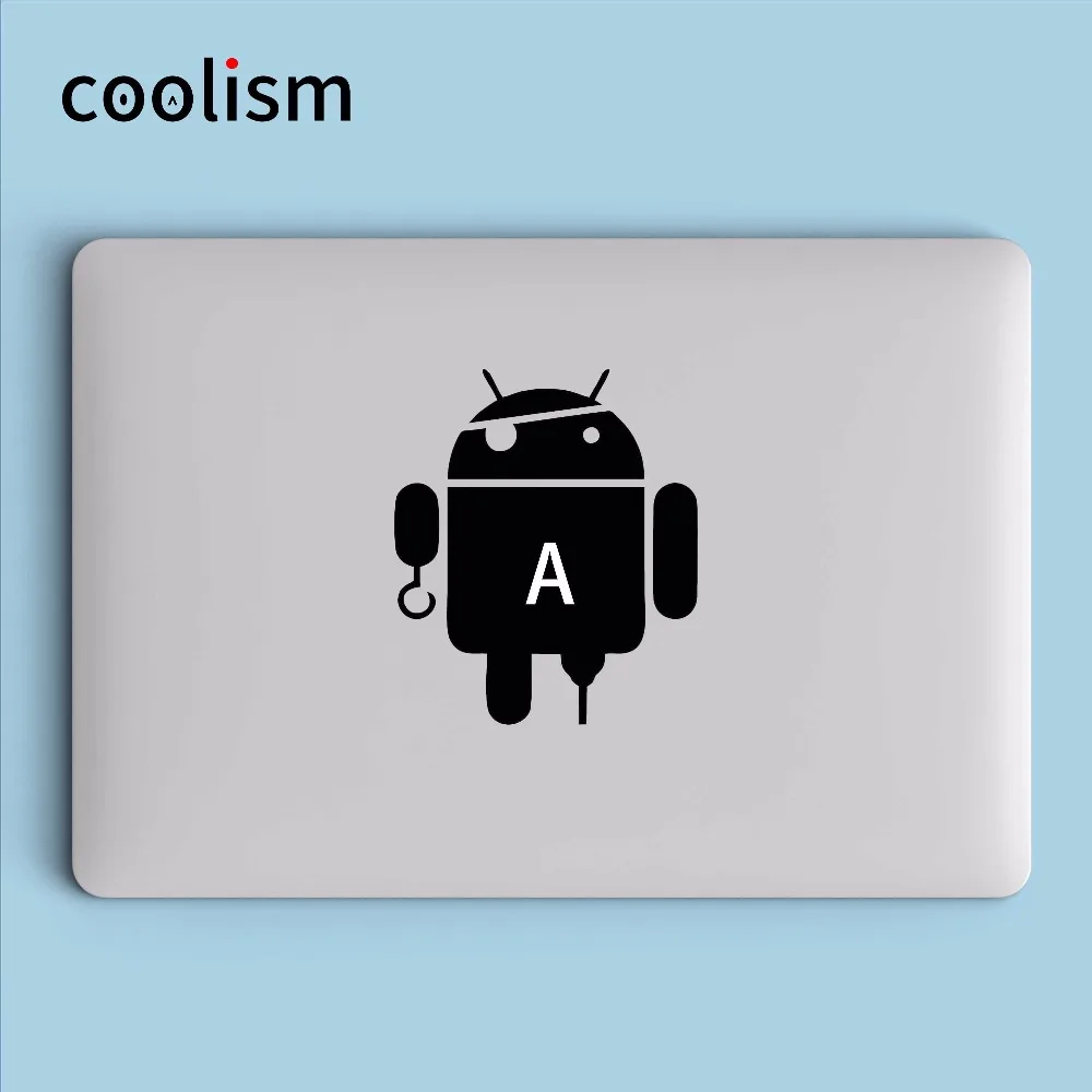 

Pirate Android Robot Laptop Sticker for Apple MacBook Decal 13 Pro Air Decal Retina 11 12 15 17 inch Mac Mi Surface Book Skin