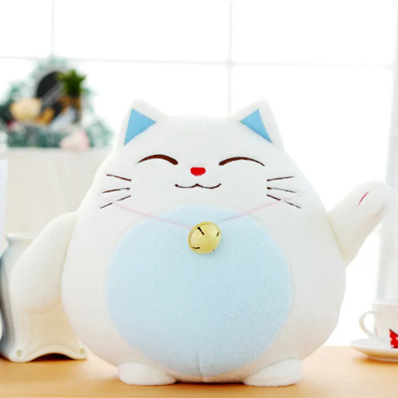 1pc 18cm Kawaii Fortune Cat Plush Toys Stuffed Lucky Cat Panda With Bamboo Bag Plush Animals Doll Toys Car Decoration Gifts