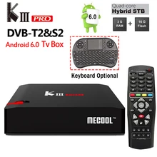 DVB-T2 DVB-S2 KIII Pro Android 6.0 TV Box 3GB/16GB Amlogic S912 Octa core 2.4G/5G Dual WiFi BT4.0 1000M H.264 4k Media Player