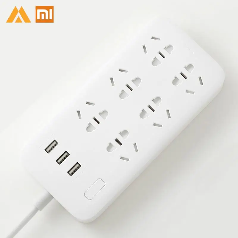 

Original Xiaomi Mijia Power Strip 6 Sockets With 3 5V 2.1A Fast Charging USB Ports Charging Power Strip For Daily Use