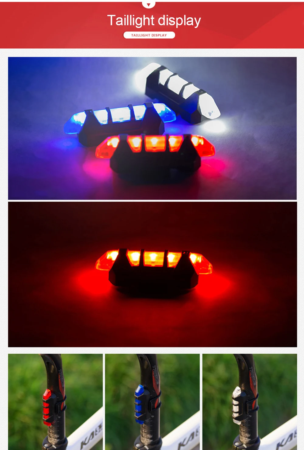 Perfect Bike Bicycle light Rechargeable LED Taillight USB Rear Tail Safety Warning Cycling light Portable Flash Light Super Bright 5