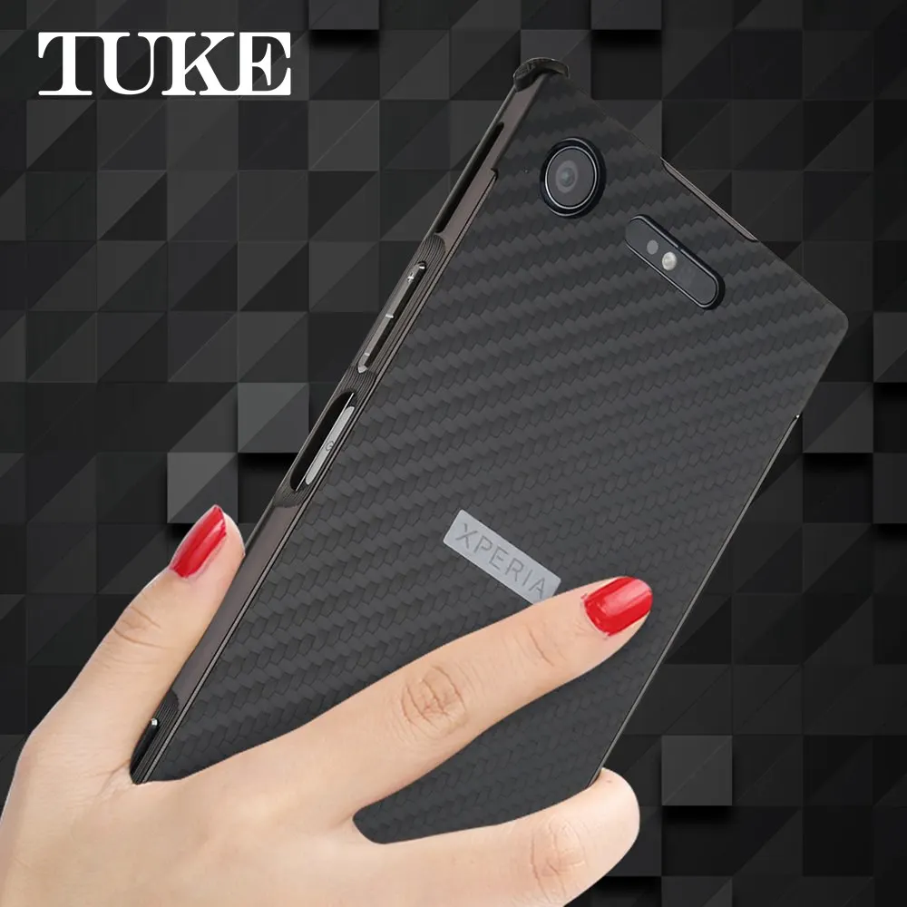 

TUKE For Sony XZ1 Case Aluminum Metal Frame For Sony Xperia XZ1 G8342 G8341 Carbon Fiber Hard Cover For Sony Experia XZ1 TPU