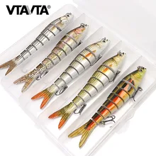 VTAVTA 5 шт. 14 см 23 г опускается на дно рыболовные приманки, наживки набор 8 сегментов приманка жесткая искусственная приманка комплект Swimbait наконечниками