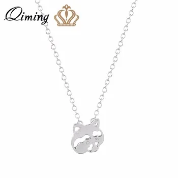 QIMING Gold Raccoon Pendant Necklace Simple Bridesmaid Daily Statement Necklace Animal Jewelry for Women Wedding Fashion Jewelry