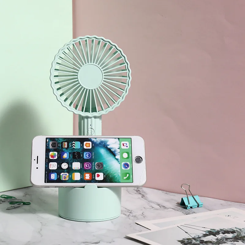 

2019 New Cactus Fan Handheld Outdoor Mini USB Fan 1200ma 3 Gears Wind Speed Summer Cooling Fan with Holder