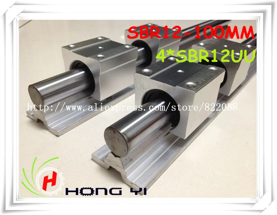 

2 X SBR12 L = 100mm Linear Rails +4 X SBR12UU straight-line motion block for SFU1204 Ball screw (can be cut any length)