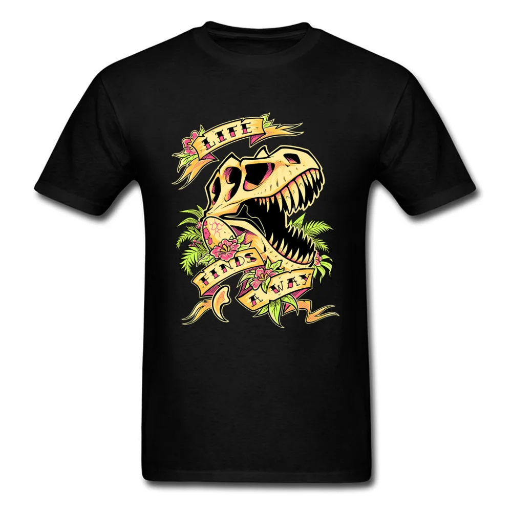 

Lasting Charm Life Finds A Way Sports T Shirt Men Black Tshirt Jurassic Dinosaur Skull Vintage Sports T-shirt Skeleton Skulls