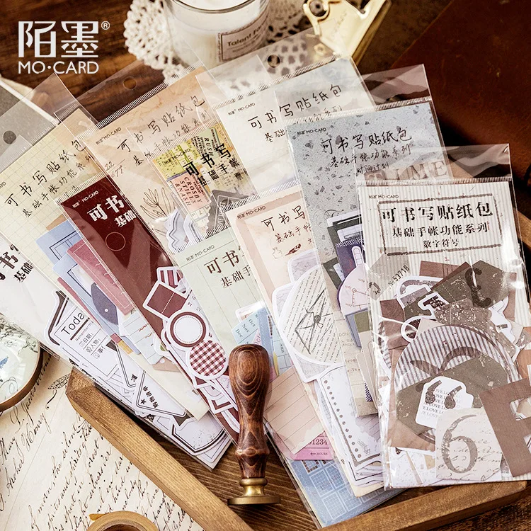

45pcs/pack Function series vintage stub/memo/note/time plan/daily can write Decorative Stickers DIY Scrapbooking Diary Sticker
