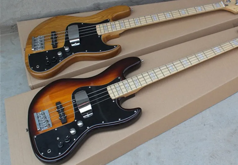 

New Arrival Firehawk Custom Shop White & Natural & Sunburst Active 9V 4 String Jazz Bass Guitar Marcus Miller Maple Fingerboard