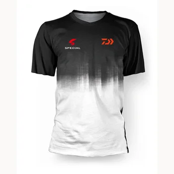 

XS-5XL Summer Men Fishing T-shirt Short Sleeve Fishing Clothes Breathable Anti-UV DAIWA Fishing Shirt Clothing Drop Shipping
