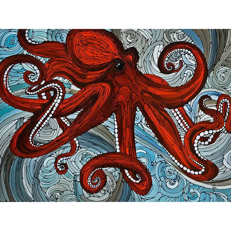 Full Square/Round Diamond Mosaic Colorful Octopus 5D DIY Diamond