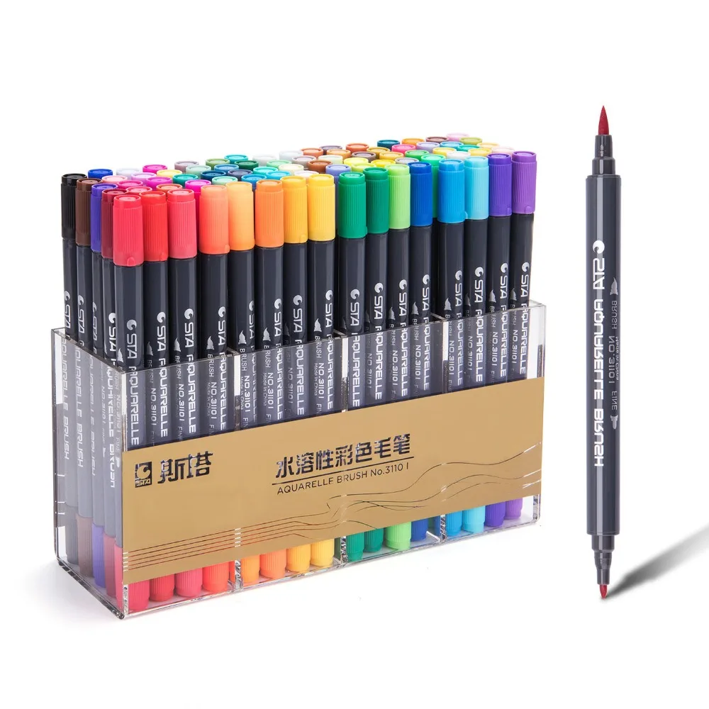 

12/24/36/48/80 Colors Art Markers Set Dual Head Sketch Brush Marker Pens Alcohol Oil-Based Ink Pen For Drawing Manga Fine