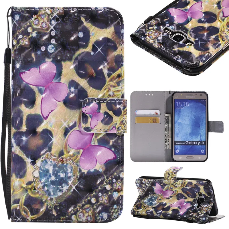 Wekays 3D бабочка защитный чехол с откидной кожаный чехол для Samsung Galaxy J5 Prime J7 Prime J5 J7 J500 J700 Силиконовый Футляр Чехлы Fundas