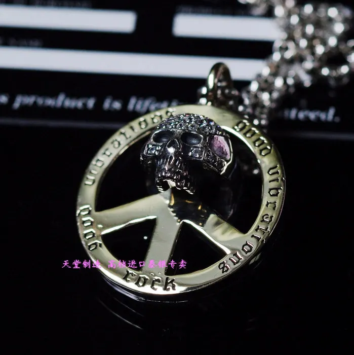 

925 pure silver skull jesus gv double faced silver pendants