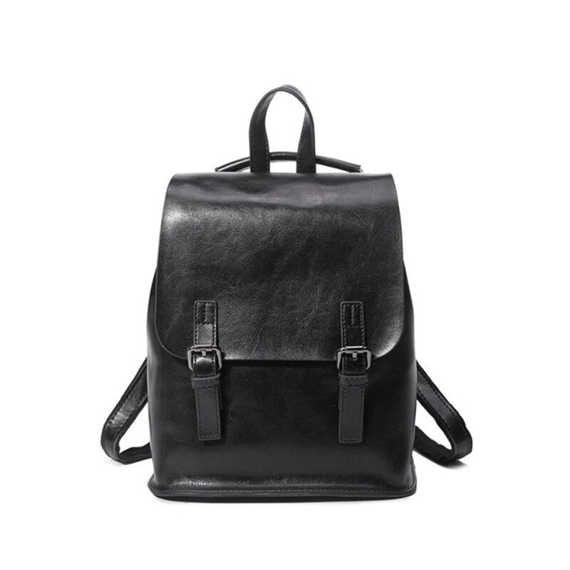

IMIDO 2019 100% Genuine Leather Women's Backpack Female Real First Layer Cow Leather Ladies' Backpacks Travel Ipad Cowhide Bags