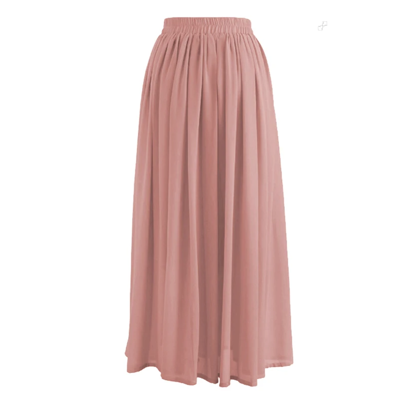 New Chiffon Skirts Faldas Mujer Moda 2019 UAE Abaya Dubai Kaftan Long Muslim Skirt Dress Women Musulman Turkish Islamic Clothing